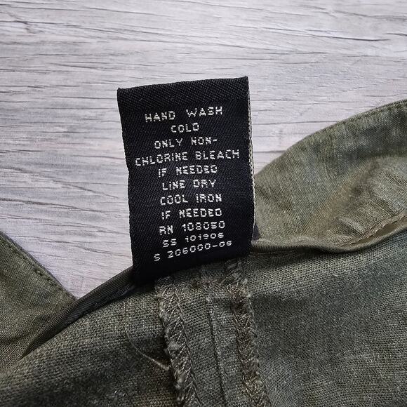 Lane Bryant Green Linen Twill Capri Pants Womens Plus 18 Flat Front High Waist - Picture 8 of 8